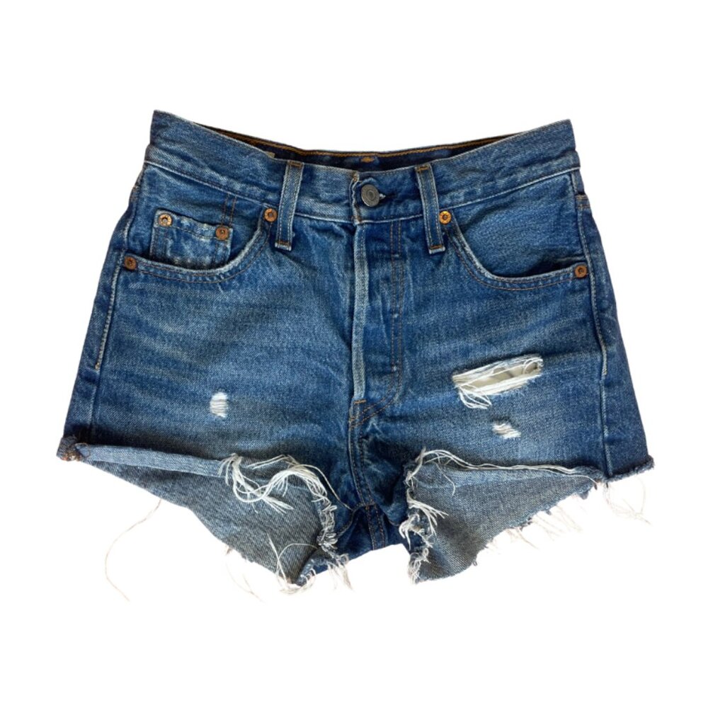vintage early 2000s levi 501s button fly denim shorts size 2
